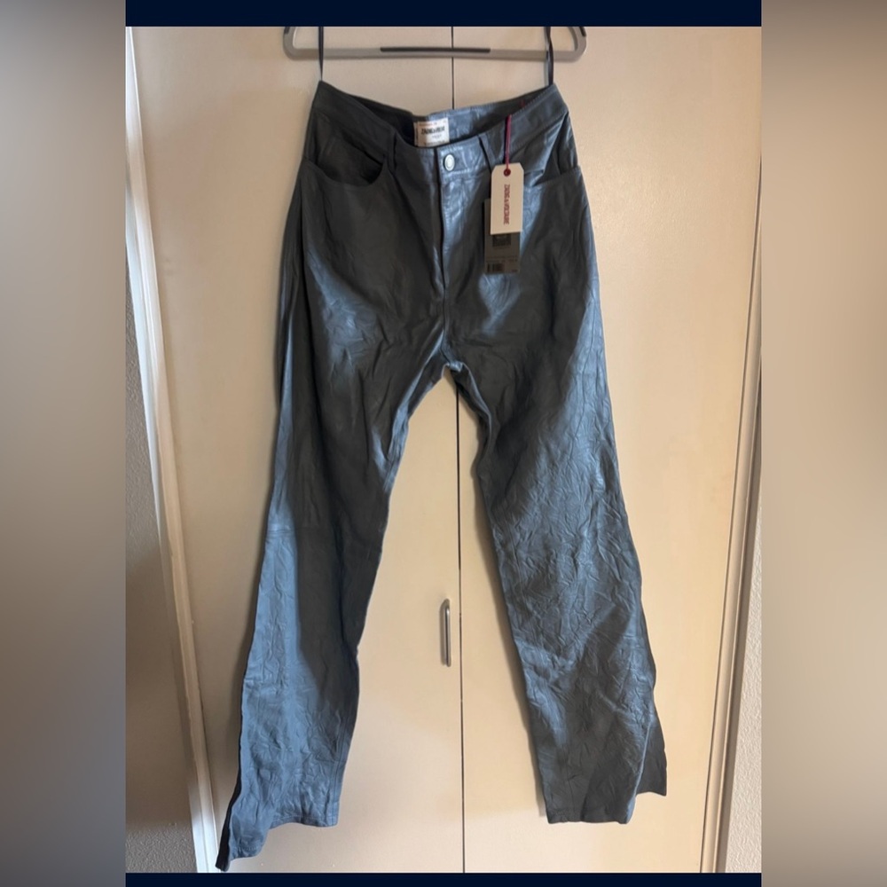 Zadig & Voltaire Light Blue Leather Pants - Unisex